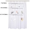 N&Y HOME Waterproof Fabric Shower Curtain or Liner with 9 Mesh Pockets - White, 71x72 Inches