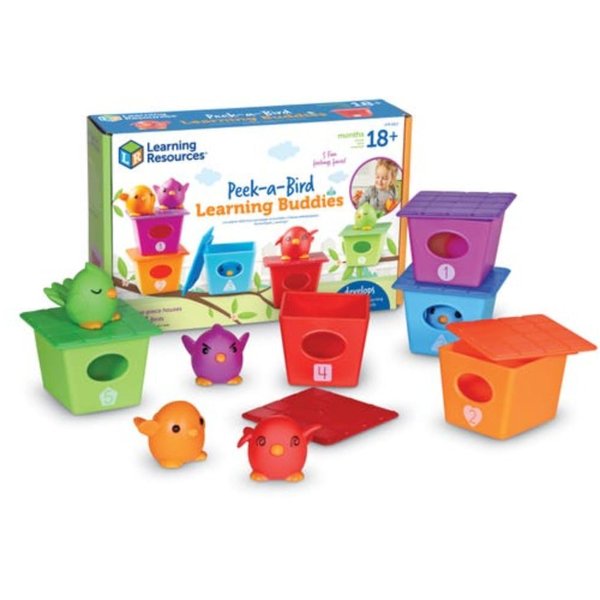Learning Resources Peek-a-Bird Learning Buddies - 15 Pieces, Age 18 Months+ Toddler Learning Activities, Preschool Toys, Educational Toy for Color Teaching