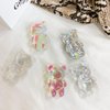 Jinshining Transparent Bear Mobile Phone Grip Stand Finger Stand Easy Installation Smooth 3D Laser Phone Folding Cute Accessories，Cell Phone Grips
