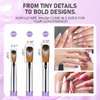 KEMEISI 3PCS Acrylic Nail Brush Set, Size 06/12/16 Kolinsky Nail Art Brushes for Acrylic Application, Sturdy Handle Oval Shaped Acrylic Powder Nail Design Tools for Professional Manicure DIY Home