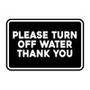 Signs ByLITA Classic Framed Please Turn Off Water Thank You Door or Wall Sign | Eco-Friendly Home Sign (Black) - Small