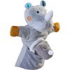 HABA 305755 Hand Puppet Rhino with Baby, Hand Puppet from 1.5 Years, L