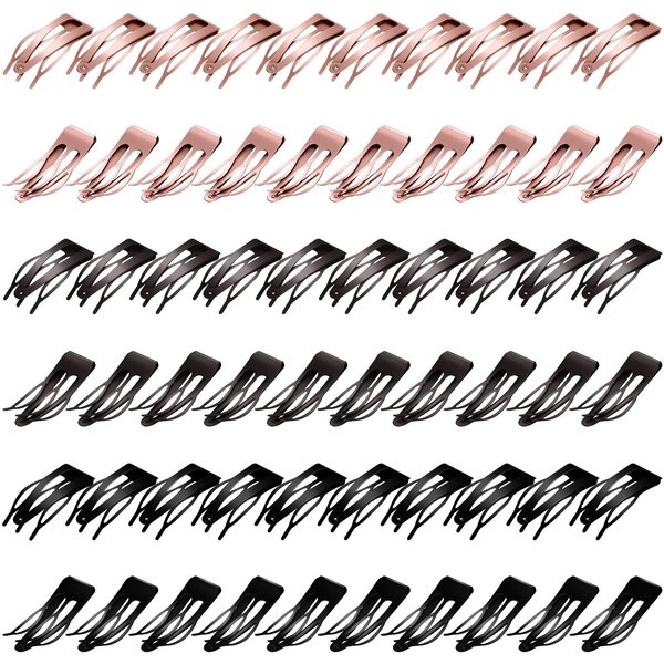 60 Pieces Double Grip Hair Clips Metal Snap Hair Barrettes Non Slip Hair Clips Basic Hair Accessories for Women Girls Hair Making Styling Salon Supplies, 3 Colors