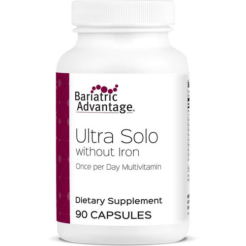 Bariatric Advantage Ultra Solo Without Iron Daily Multivitamin for Gastric Bypass Surgery and Sleeve Gastrectomy Patients, Includes Vitamin B12, C, D, K, Thiamin and Copper - 90 Count