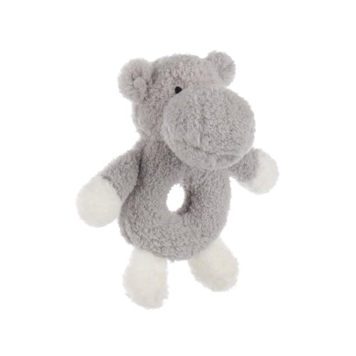 Apricot Lamb Baby Hippo Soft Rattle Toy, Plush Stuffed Animal for Newborn Soft Over 0 Months (Hippo, 6 Inches)