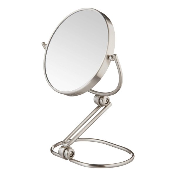 JERDON Two-Sided Folding Travel Makeup Mirror - Portable 6-Inch Diameter Makeup Mirror with 10X Magnification & Swivel Design - Model MC450N