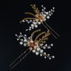 JWICOS 2Pcs Wedding Hair Pins Bride Wedding Pearl Hair Pins Wedding Hair Accessories Hair Pieces for Brides Women Girls