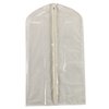 Household Essentials 311393 Hanging Garment Bag | Suit and Jacket Protector | Natural Cotton Canvas with Clear Vinyl Cover, Off-White