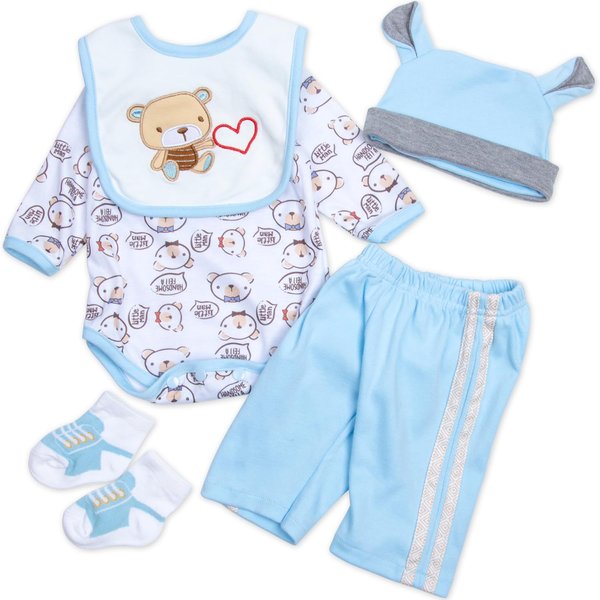 Reborn Baby Doll Clothes Boy 20-23 Inches for Newborn Baby Boy 4 Pieces Accessories Set