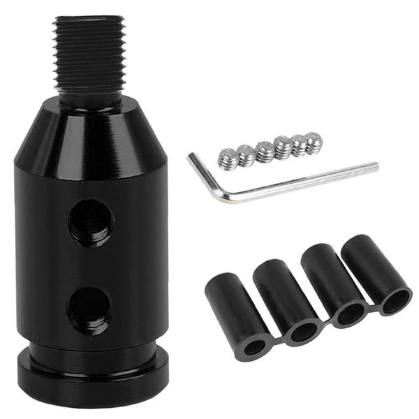 Monrand Car Universal Shift Knob Adapter, Automatic Shifter Adapter, Aluminum Alloy Gear Shift Knob Adapter for Non-Threaded Manual Shifters M12x1.25 (Black)