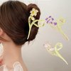 Yonchic 3-Piece Floral Metal Hair Clips, Lily Flower Hair Claw for Thin/Medium Thick Hair Claws, Elegant Barrettes Strong Hold Hair Clamps Non Slip Cute Hair Catch Clip Accessories (3-Color Lily)