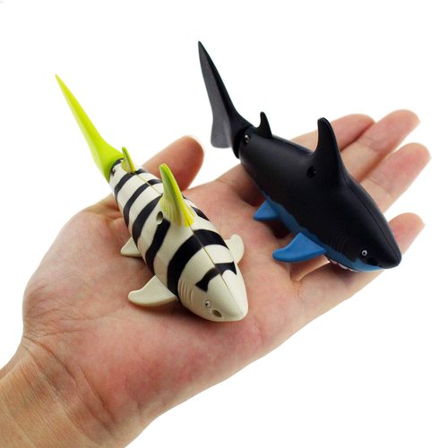 Tipmant Mini RC Fish Shark Toys Remote Control Boat Ship Electric Electronic Pet Animal Swim Water Pool Tub Bathtub Kids Gifts - 2 Pack