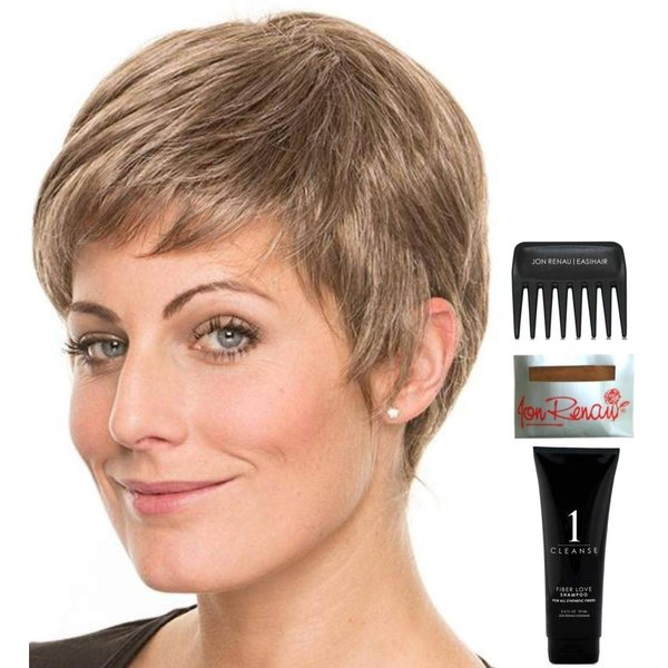 Bundle - 5 items: Winner by Raquel Welch Wig, Christy's Wigs Q & A Booklet, Wig Shampoo, Wig Cap & Wide Tooth Comb (Color Selected: R25)