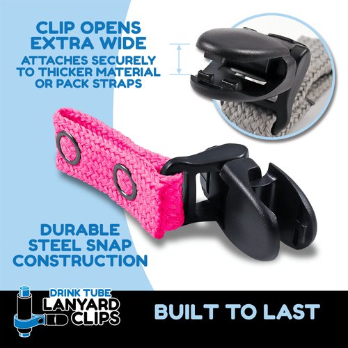 Hydration Pack Drink Tube Lanyard Clip (Black)