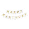 iiCheerful Happy Birthday Banner Birthday Party Supplies Garland Decorations Birthday Signs Nursery Hanging Decor (White)