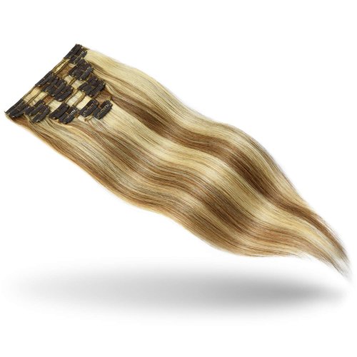 ROSEBUD Clip in Hair Extensions REMY Human Hair 8Pcs 18 Clips 70g/Set 18 Inch