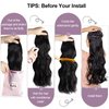 Fashion Line Clip in Hair Extensions for Women 6PCS Thick Full Head Natural Black Wavy Clip in Extensions Synthetic Long Double Weft Hair Hairpieces 20 inch (220Gram,Black Brown)