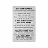 Yobent Nephew Card from Auntie, Happy Nephew Birthday Gift Card, Personalized Nephew Graduation Present Wallet Card, I Love My Nephew Gift, Valentine's Day Christmas Card for Favorite Nephew