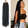 9packs/lot Faux Locs Crochet Hair Black Curly Soft Distressed Locs 20inch Wavy Crochet Braids Dreadlocks Synthetic Goddess Faux Locs Braiding Hair Extensions (20 Inch (pack of 9), 1B#)