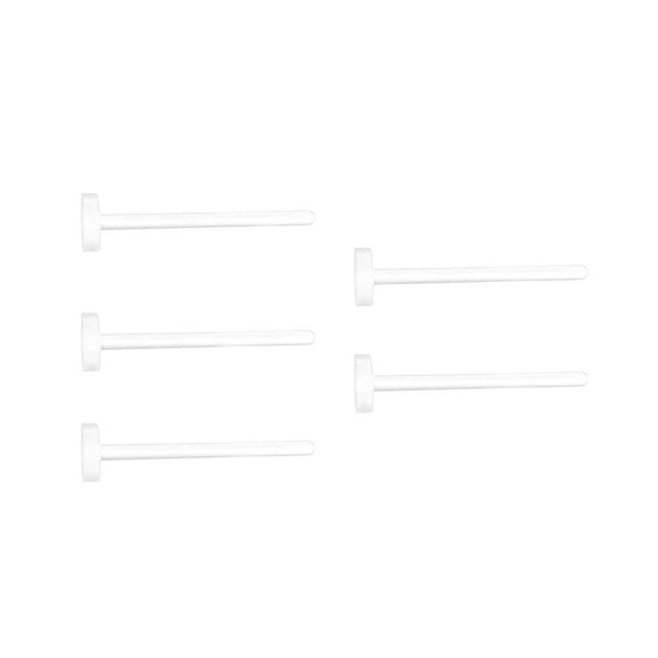 BQfife Jewelry 5Pcs 18g Clear Nose Ring Retainer Bioflex Shape Nose Rings Studs Piercing Jewelry Flat Top