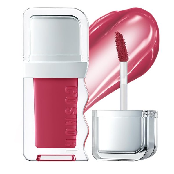 COSNORI Flow Wave Lip Tint - Vegan Glassy Lip Gloss, Lightweight & Long-lasting, Plant-derived Oil Moisturizer (09 POPPLE)