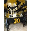 Black Happy Birthday Balloon Banner, 16 Inch Foil Mylar Happy Birthday Balloons Letters, Reusable Happy Birthday Sign, Black Birthday Decorations for Women, Men, Boys and Girls
