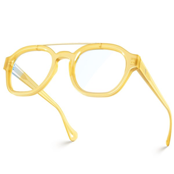 VISOONE Retro Round Anti Eyestrain Metal Medium Eyewear Blue Light Blocking Glasses for Computer Gaming Women Man SANFORD