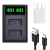 EN-EL20 EN-EL2a Battery Charger is Suitable for Cameras Coolpix P1000, P950, DL24-500, Coolpix A, 1 AW1, 1 J1, 1 J2, 1 J3, 1 S1, 1 V3 Digital Cameras LED USB Display Dual Charging