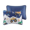 Kids Bedding Boys Orange & Green Monster Trucks Blue Full/Queen Quilt, Shams, & Toss Pillow + Homemade Wax Melts