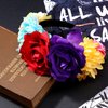 WILLBOND 3 Pcs Mexican Rose Flower Crown Headband Easter Mardi Gras Headpiece Cosplay Headgear for Party (Fresh Colors)