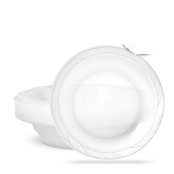 PLASTICPRO 18 ounce Premium Crystal Clear Disposable Plastic Party Bowls Pack of 40