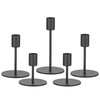 smtyle Black Candlestick Holders for Taper Candles Set of 5 Candelabra with Iron-0.9" Diameter Ideal for Home Decor