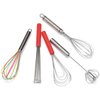 Flat Whisk Silicone Handle Non Slip 10" - 5 Wires Whisk with 10 Heads for Kitchen Cooking Color Red by Jell-Cell