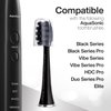 AquaSonic 2-Pack Activated Charcoal Brush Heads - Ultra Whitening Brush Heads - 2X Whitening & Stain Remover - for Black Series, Black Series Pro, Vibe Series, Duo Pro Series (Black)
