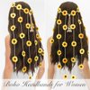 Flower Crown,Flower Headband,Flower Hippie Headband,Hippie Accessories,Sunflower Headpiece, Sunflower Headband,Hippie Costume Accessories,Hippie Headband,Flower Crowns for Women and Girl,Hippie Gifts