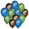Havercamp Fishing Themed Party Balloons (12 Pcs) Beautiful Bass Print Latex Material, Monster Bass Silhouette, Fish Balloons Decoration Fishing Birthday Party Decorations (Blue,Green,Brown)