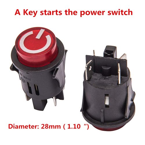 jiaruixin A Key Starts The Power Switch Button Start Switch Accessory for Kids Powered Ride on car Children Electric Ride on Toys Replacement Parts