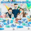 HoiSumma 9 Pcs Dolphin Party Decorations Honeycomb Centerpieces Blue Under the Sea Ocean Animal Coral Themed 3D Table Toppers Decor Cute Underwater Party Supplies for Kids Birthday Baby Shower