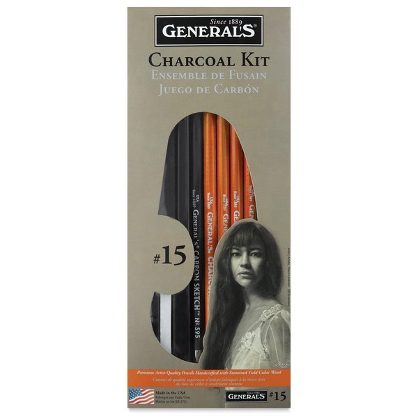 General Pencil General NUM 15 Charcoal KIT, 12 Count (Pack of 1), Multicolor