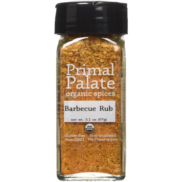 Primal Palate Organic Spices Barbecue Rub, Certified Organic, 3.1 oz Bottle