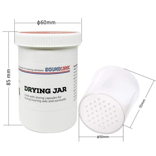 Hearing Aids Drying Kit Drying Jar Drying Dehumidifier Dryer (Two Cards Drying Capsules and One Drying Jar) (60 * 85mm)
