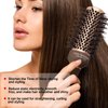 FIXBODY Round Hair Brush with Boar Bristles, Nano Thermal Ceramic, Ionic Tech, Roller Hairbrush for Blow Drying, Curling, Straightening (3 inch, Barrel 1.7 inch)