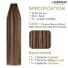 Lacer 12 Inch Tape in Hair Extensions Human Hair Rooted Dark Brown to Chestnut Brown Highlight Dark Brown Seamless Invisible Silky Straight Tape in Hair Extensions Real Human Hair 30g 12pcs