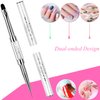 Ycyan 1Pcs Dual-ended Nail Design Brush Rhinestone Handle UV Gel Nail Brush Professional Nail Art Tools
