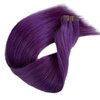 Tape in Hair Extensions Real Human Hair Purple Invisible Remy Hair 14 inch Tape Hair Extensions Seamless Skin Weft Extensions 20pcs 30g for White Women