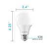 LUXRITE A19 LED Bulb 75W Equivalent, 1100 Lumens, 2700K Warm White, Dimmable Standard LED Light Bulbs 11W, Enclosed Fixture Rated, Energy Star, E26 Medium Base - Indoor and Outdoor (4 Pack)