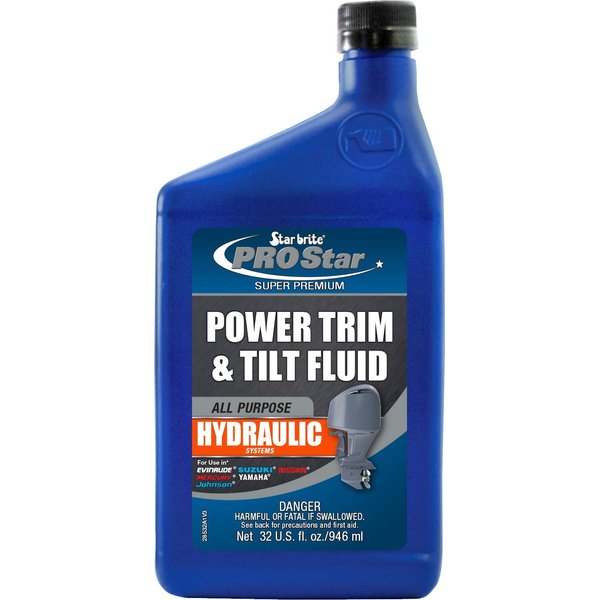 STAR BRITE PRO Star Power Trim & Tilt Fluid - Super Premium All Purpose Hydraulic Fluid for Trim Tabs, Power Tilt & Steering Systems - Anti-Wear, Anti-Foam - Outboard & Stern Drive Systems (028532)