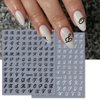 Letter Nail Art Stickers 4Sheets Old English Letter Nail Stickers 3D Self-Adhesive Bronzing Retro English Alphabet Nail Art Decals Supplies Letter Sticker for Nails DIY Manicure Decoration Accessories