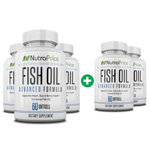 NutraPrice Fish Oil 2000 mg Omega-3 Fatty Acids EPA and DPA, Daily Supplement for Men and Women, Advanced Formula to Support Heart, Eye, Bone, Joint Health, Made in USA, 60 Soft Gel Capsules (5pk)