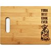 Yoda Best Cook Ever 8.5"x11" Engraved Bamboo Wood Cutting Board with Handle Star Wars Gift charcuterie butter board
